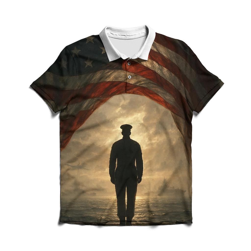 Freedom Watch Over Silent Waters premium cotton polo shirts