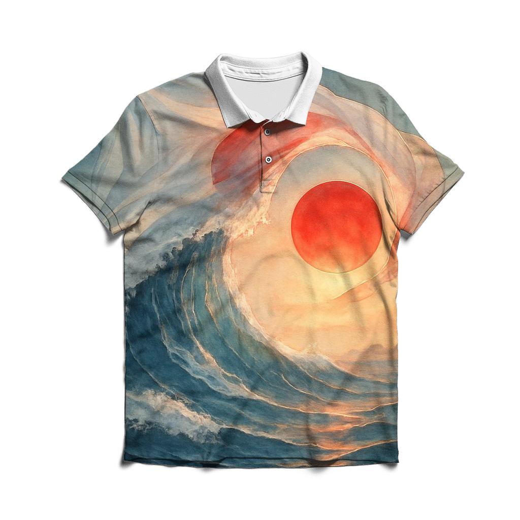 Japan Rising Tide Banner stylish collar polo tees
