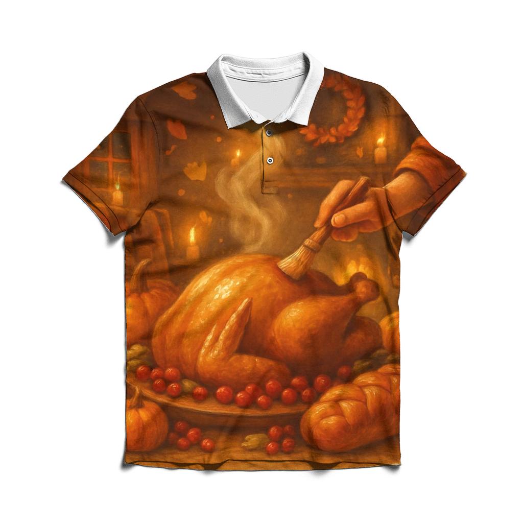 Candlelit Cornucopia Cottage Supper custom polo shirts