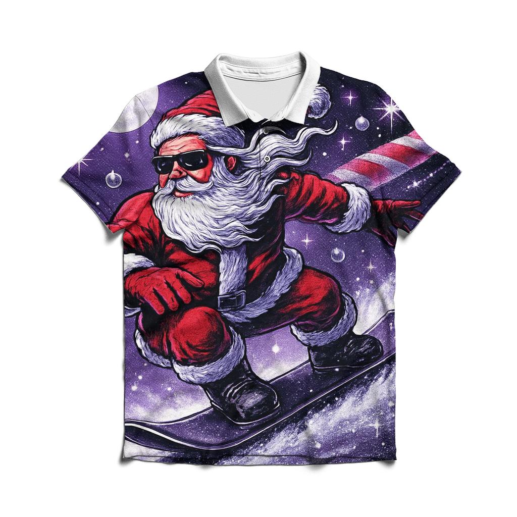 Comet Snowboard Santa stylish collar polo tees