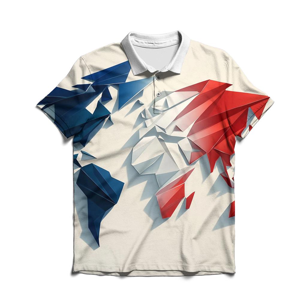 France Geometric Unity Atlas custom polo shirts