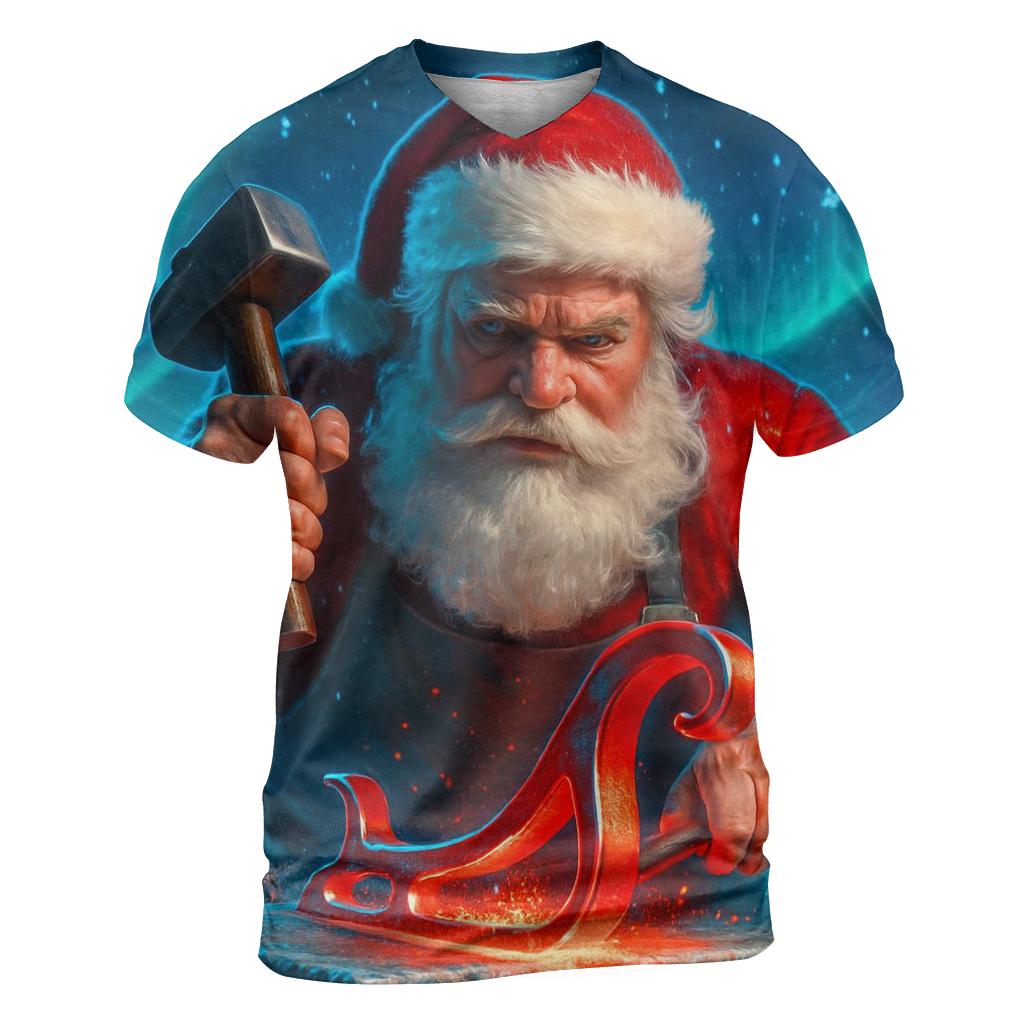 Aurora Forge Santa creative print fashion shirts