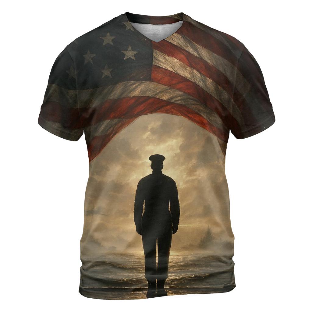 Freedom Watch Over Silent Waters vibrant all-over design tees