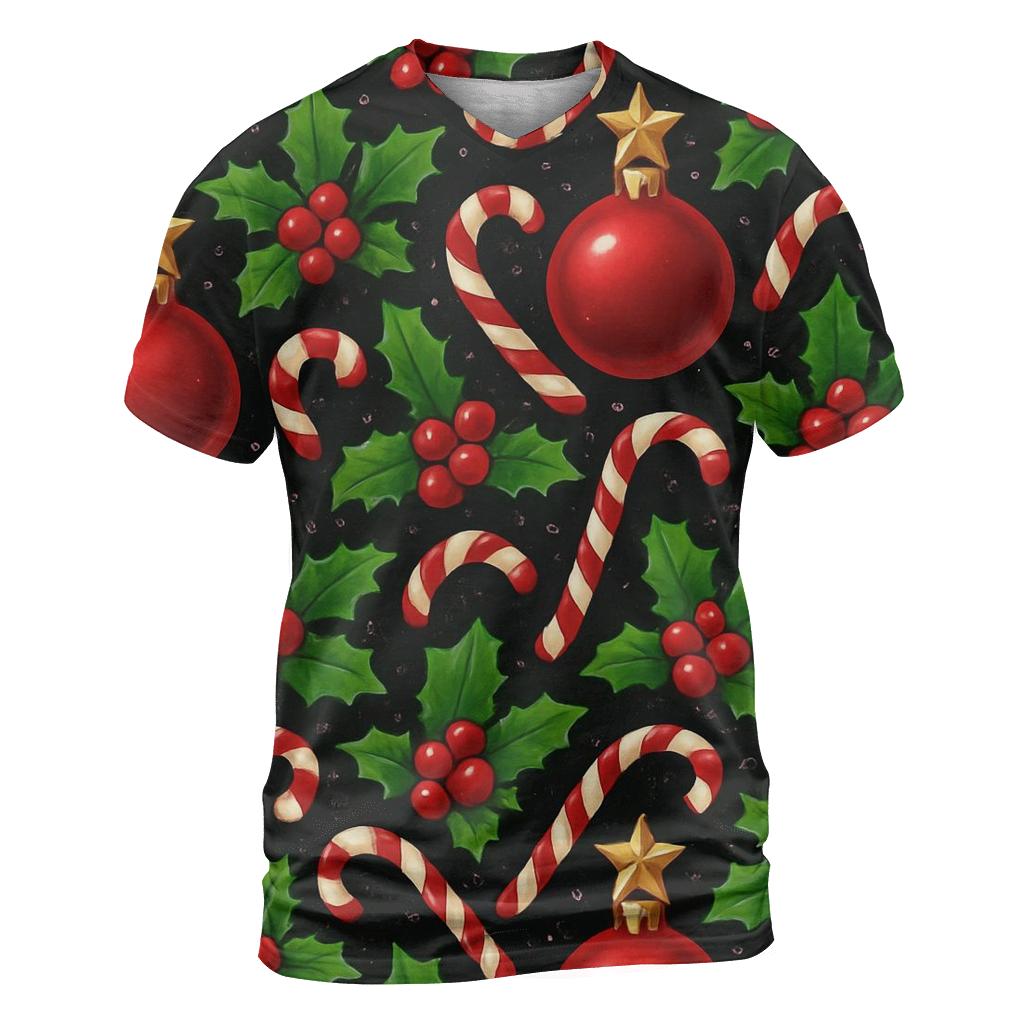 Crimson Ornament Star Tessellation On Black Background unique graphic print tees