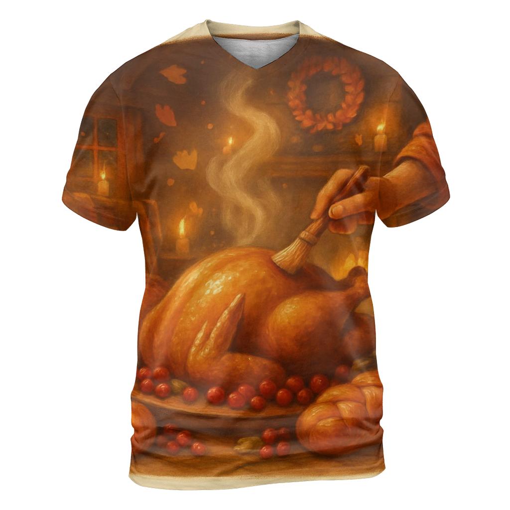 Candlelit Cornucopia Cottage Supper creative print fashion shirts