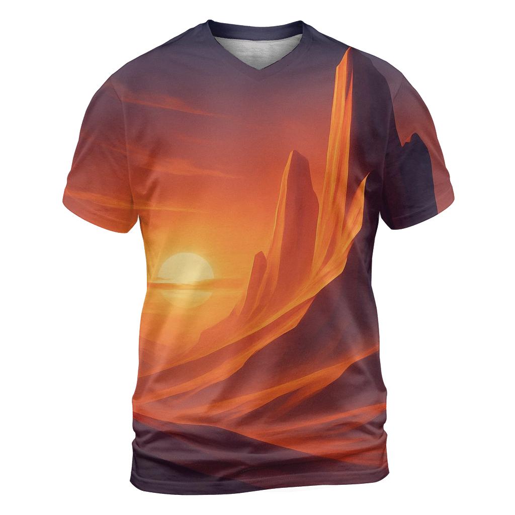 Ember Dune Cathedral artistic all-over print tops