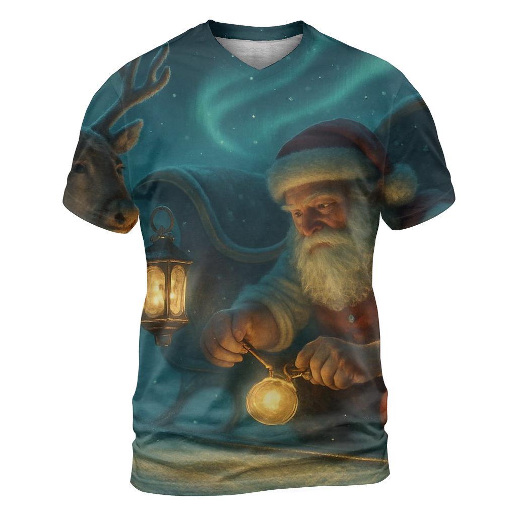 Midnight Sleigh Repair Under Aurora Pines designer pattern shirts