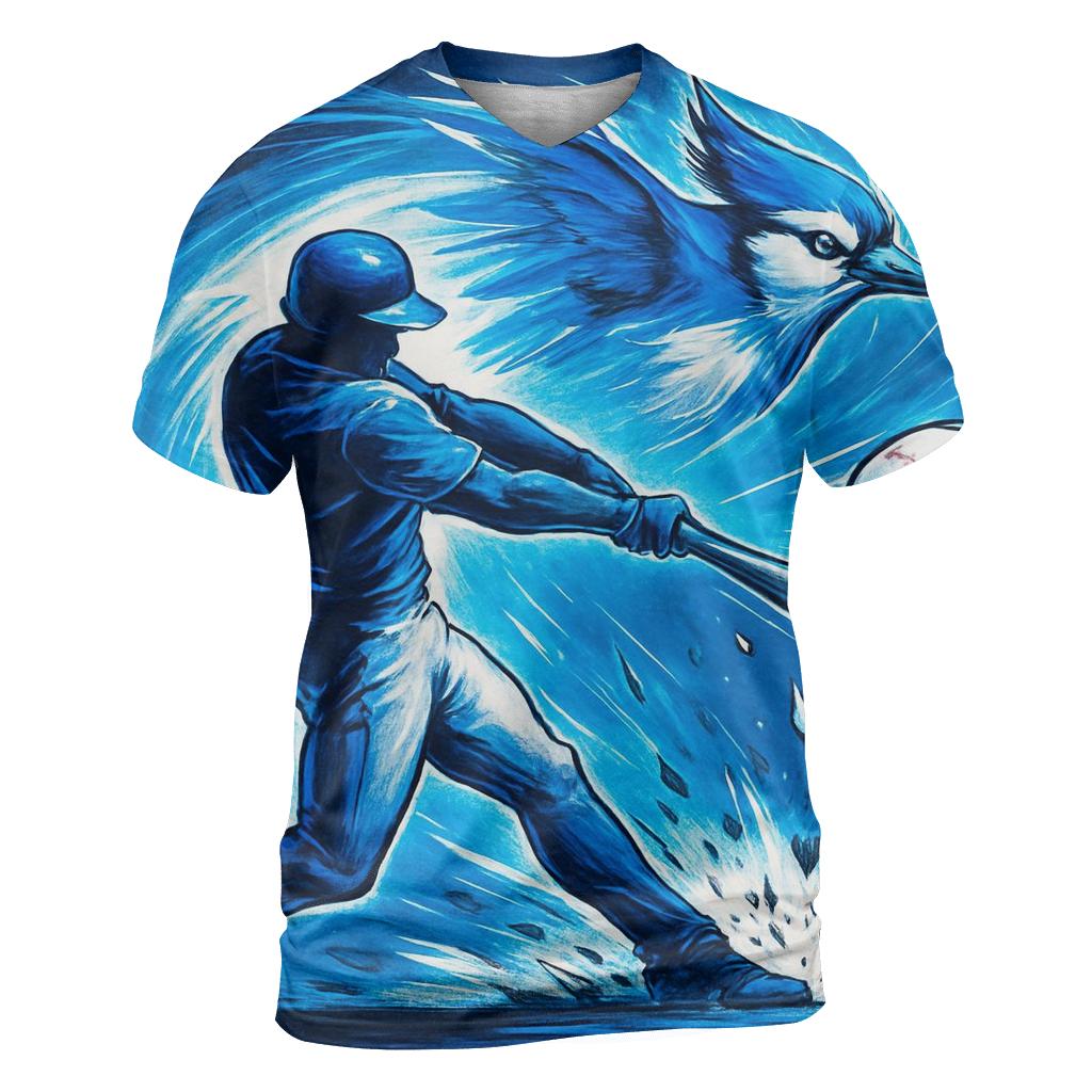 Bat Swing Surge With Blue Jays Motion vibrant all-over design tees