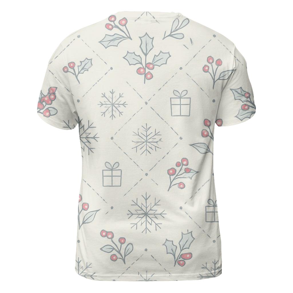 Ivory Snowflake Holly Lattice On White Background unique graphic print tees