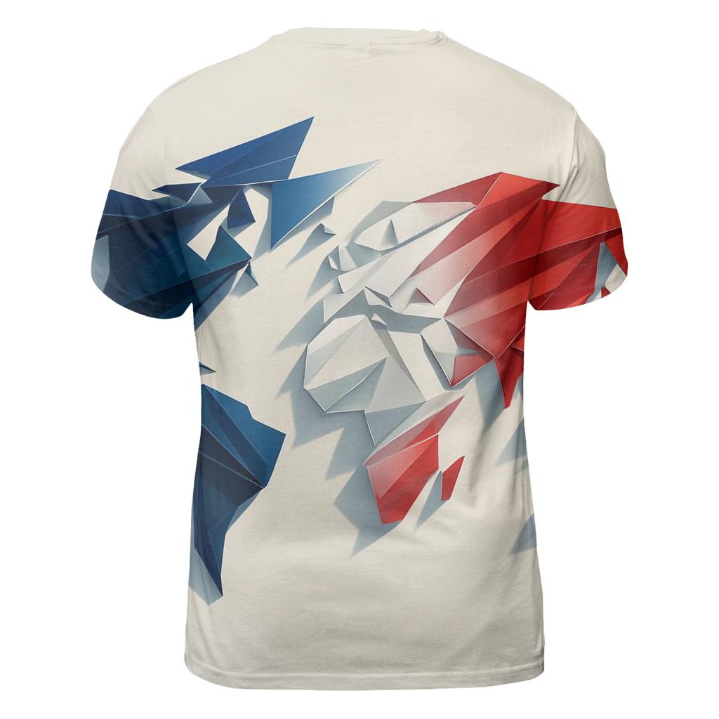 France Geometric Unity Atlas artistic all-over print tops