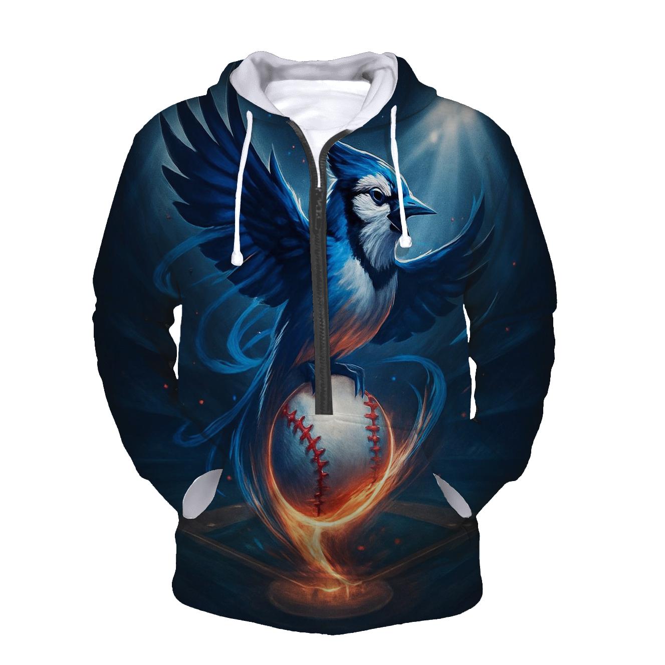 Aurora Feather Arc Blue Jays printed hoodies