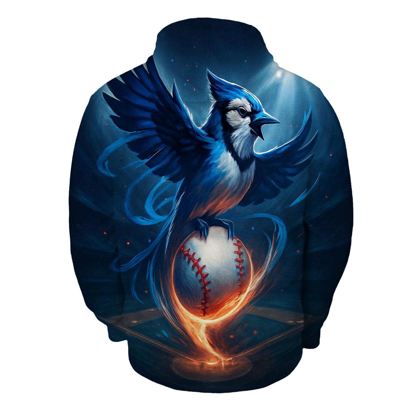 Aurora Feather Arc Blue Jays printed hoodies