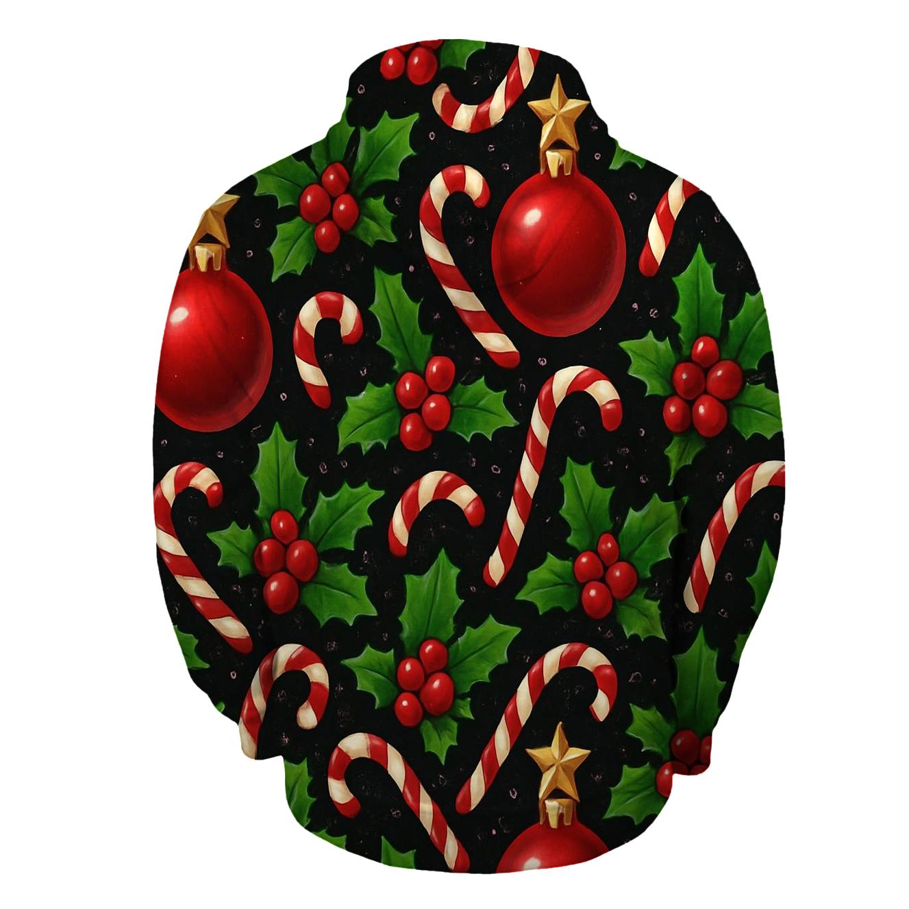 Crimson Ornament Star Tessellation On Black Background printed hoodies