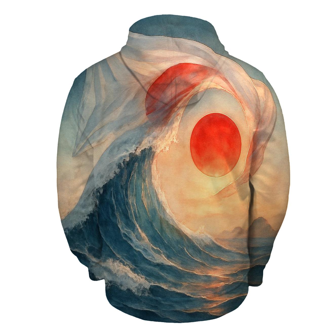 Japan Rising Tide Banner embroidered hoodies