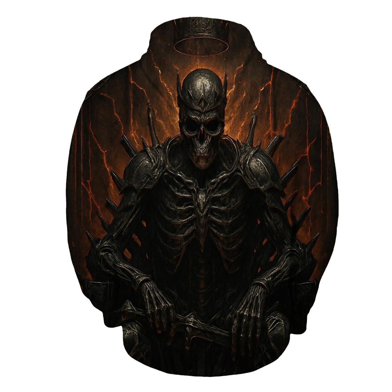 Throne Of The Ember Crowned Skeleton King hoodie designs