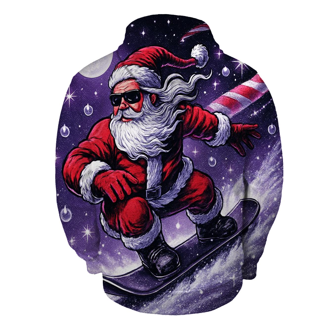 Comet Snowboard Santa graphic hoodies