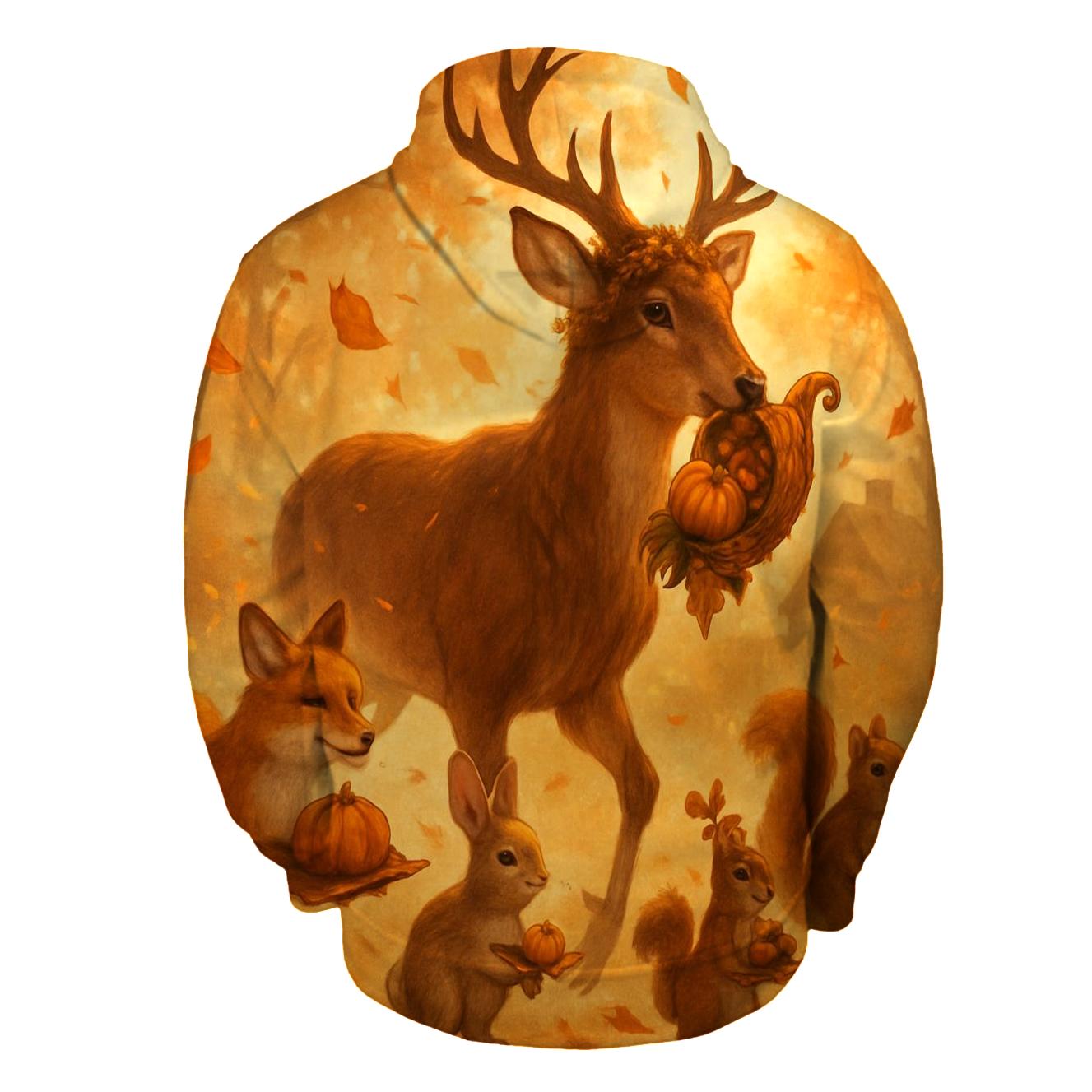 Woodland Harvest Parade Under Amber Leaves hoodie designs