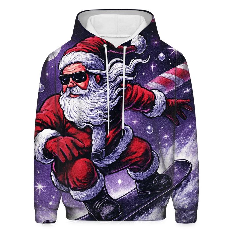 Comet Snowboard Santa embroidered hoodies