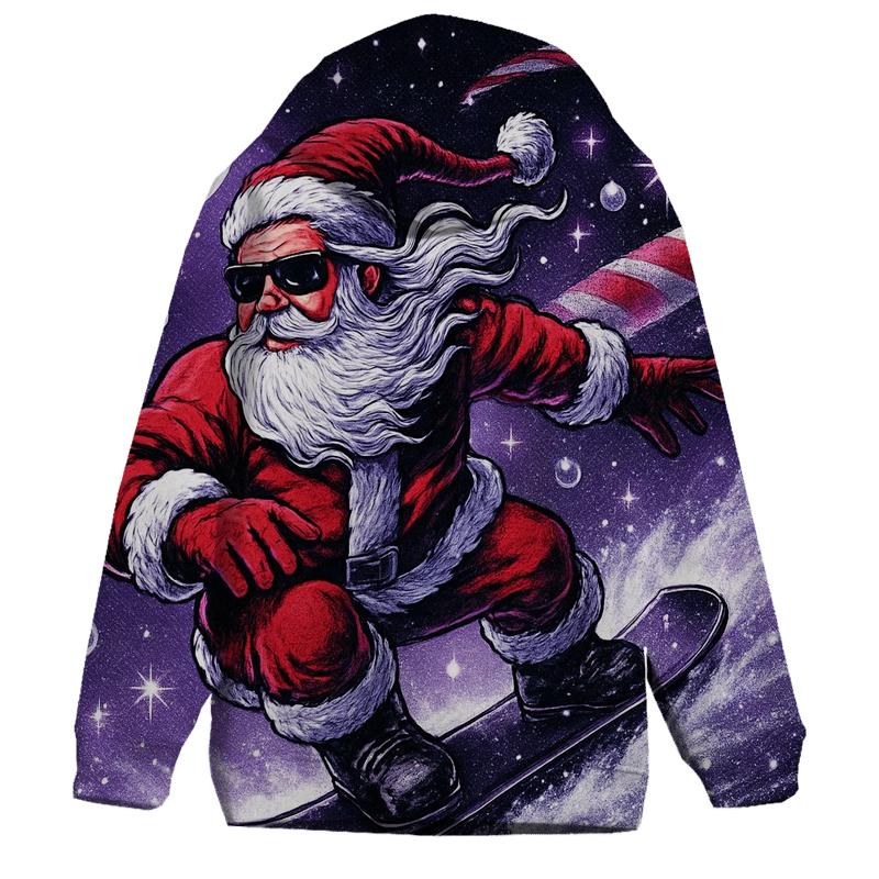 Comet Snowboard Santa embroidered hoodies