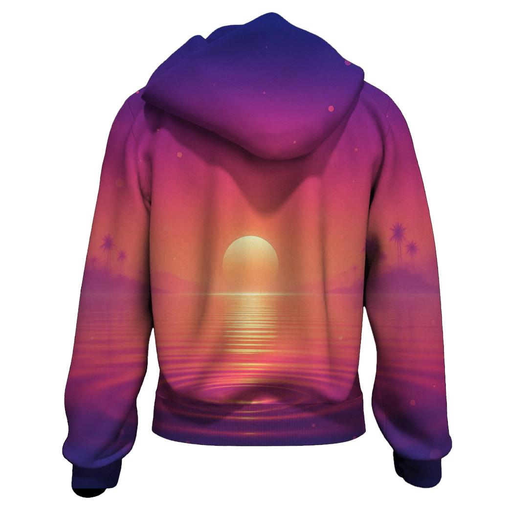 Twilight Glass Lagoon zip-up hoodies