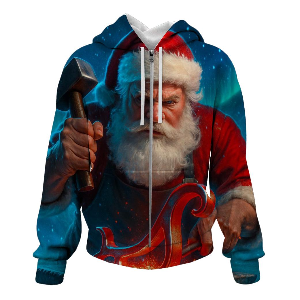 Aurora Forge Santa embroidered hoodies
