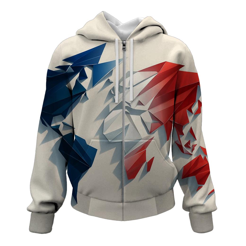 France Geometric Unity Atlas printed hoodies