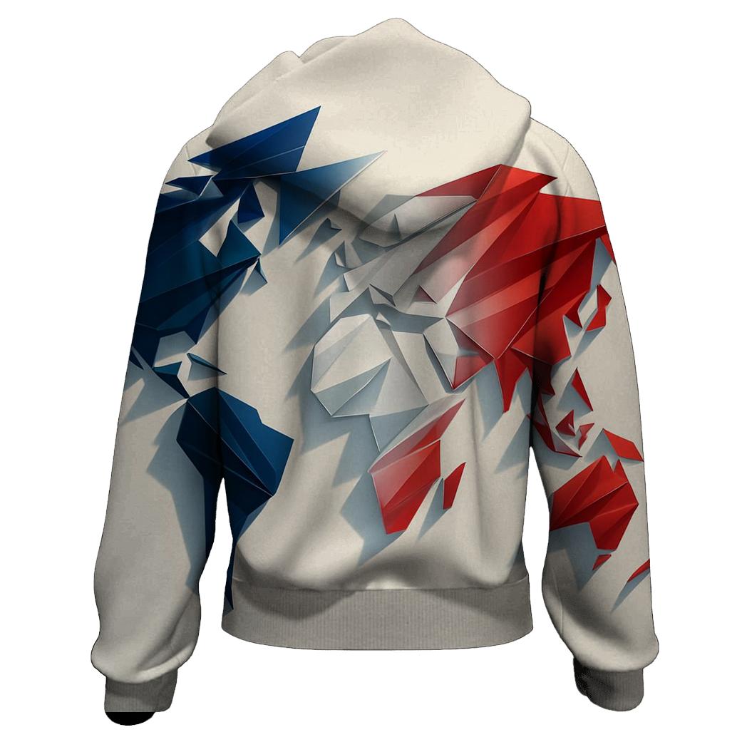 France Geometric Unity Atlas printed hoodies