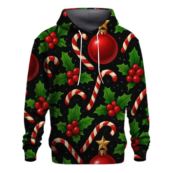 Crimson Ornament Star Tessellation On Black Background graphic hoodies