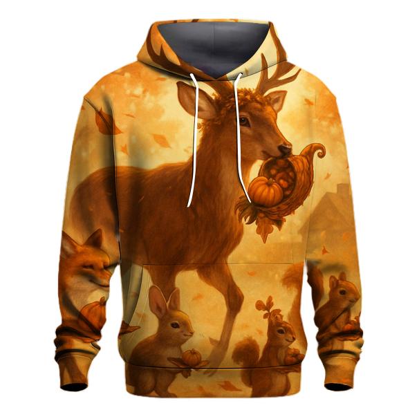 Woodland Harvest Parade Under Amber Leaves zip-up hoodies