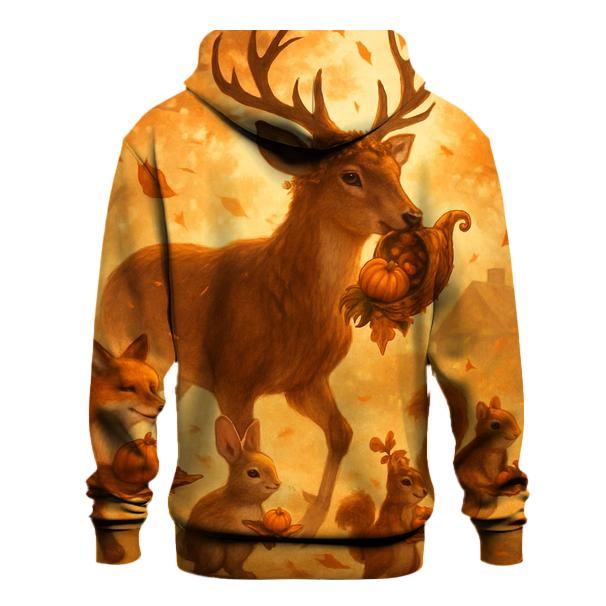 Woodland Harvest Parade Under Amber Leaves zip-up hoodies