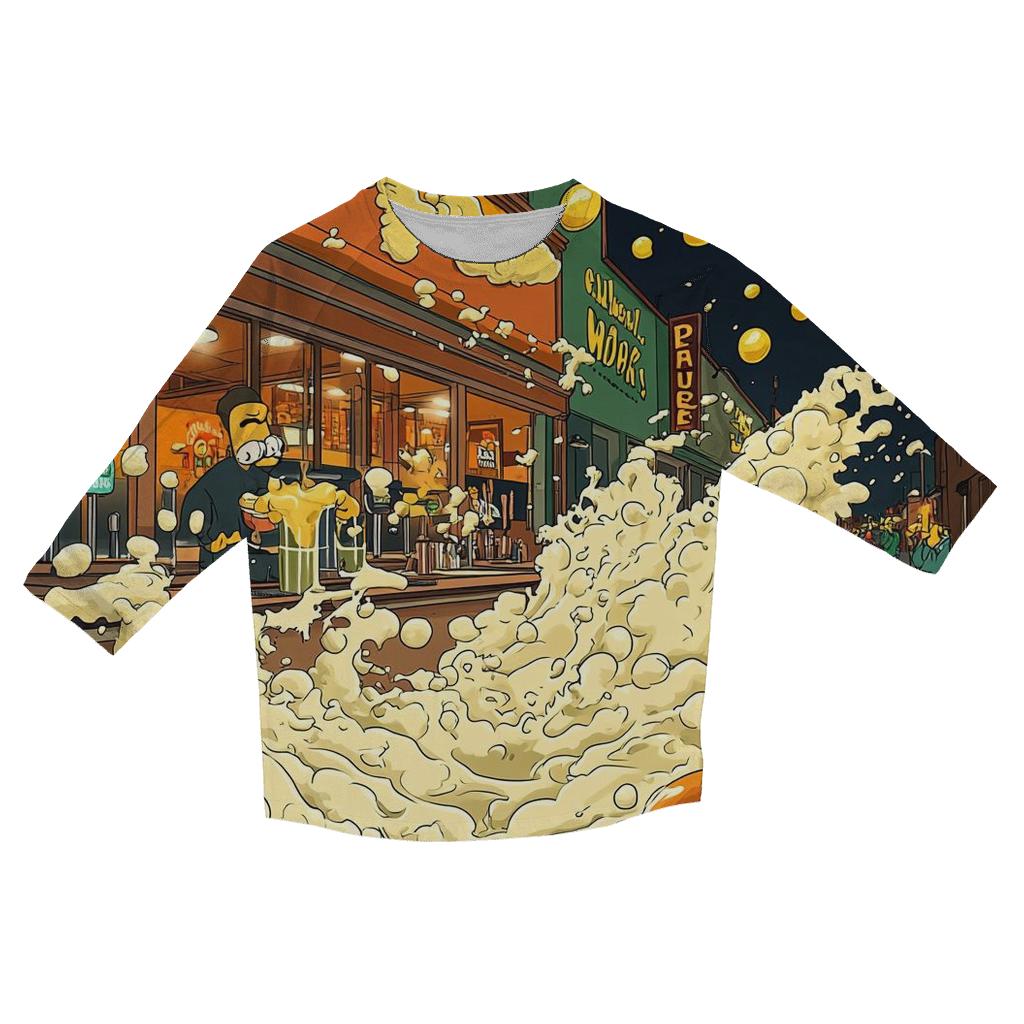 Moes Tavern Neon Spill Parade designer 3/4 sleeve blouses