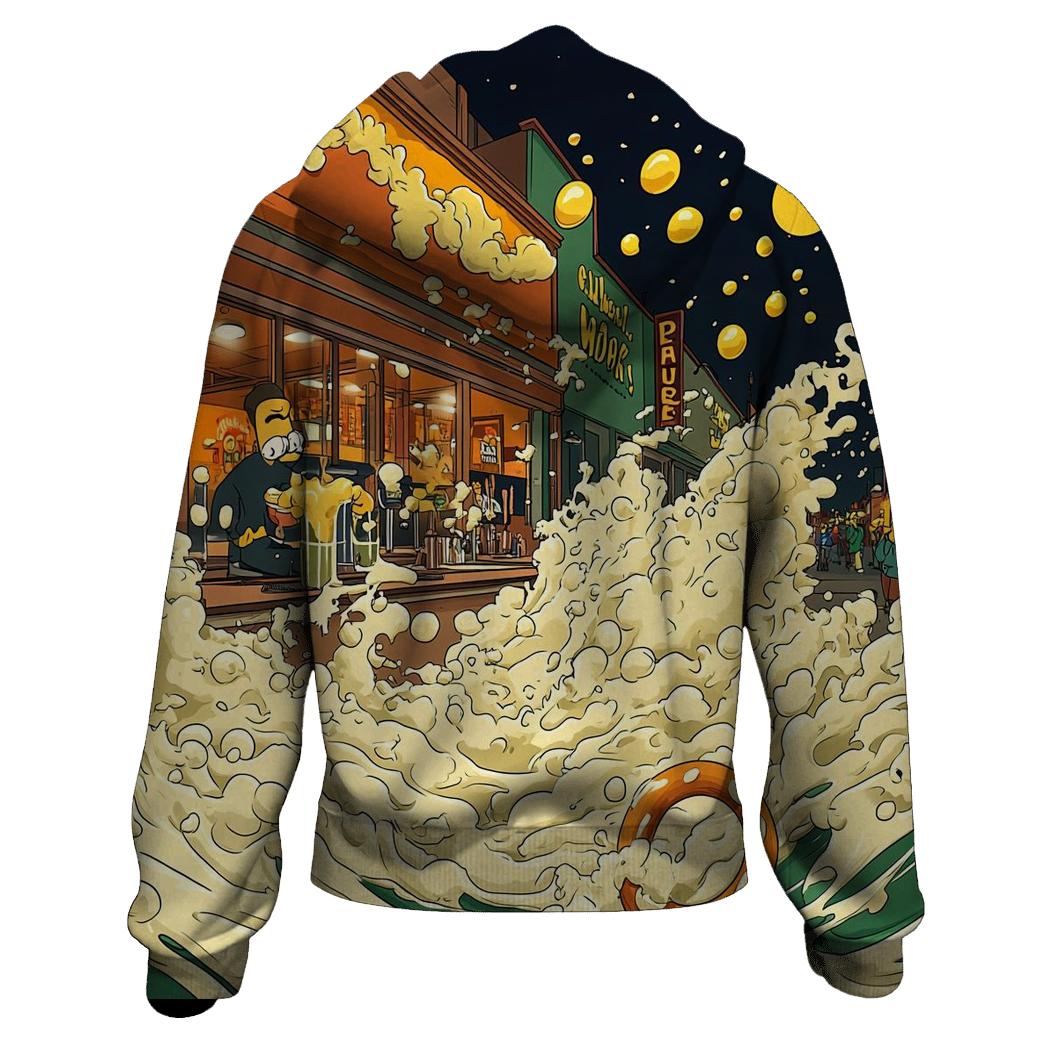 Moes Tavern Neon Spill Parade embroidered hoodies