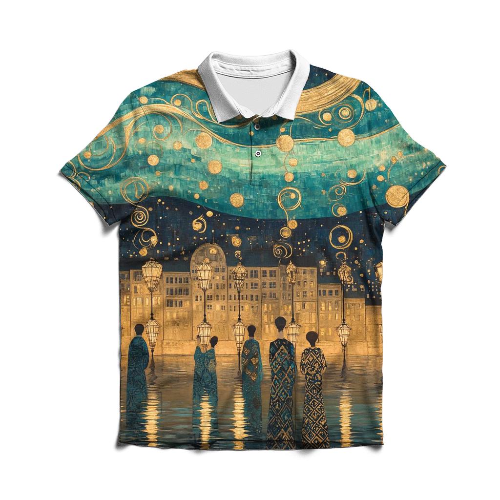 Gustav Klimt Inspired Aurora Festival Over Vienna designer slim fit polos
