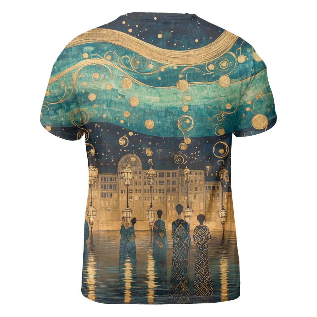 Gustav Klimt Inspired Aurora Festival Over Vienna designer pattern shirts
