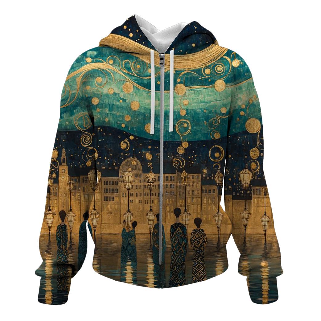 Gustav Klimt Inspired Aurora Festival Over Vienna hoodies fashion