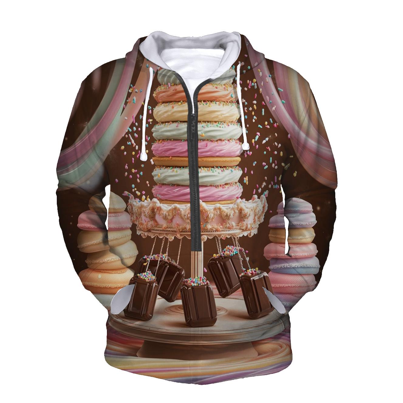 Cupcake Carousel In A Dreamy Candy Bazaar embroidered hoodies