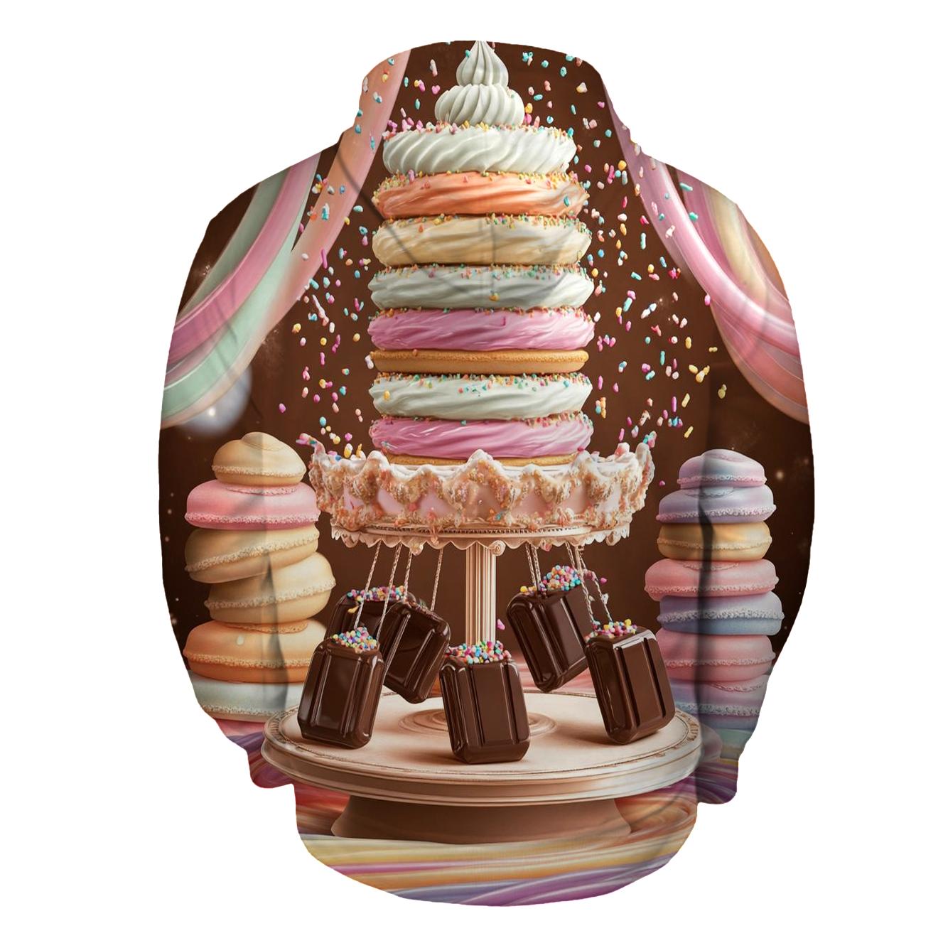 Cupcake Carousel In A Dreamy Candy Bazaar embroidered hoodies