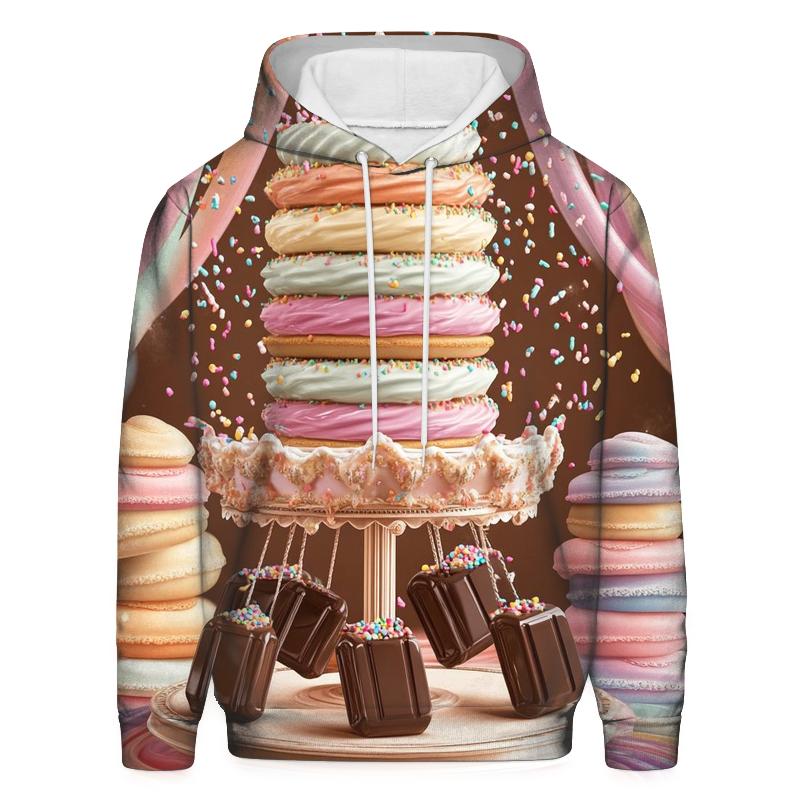 Cupcake Carousel In A Dreamy Candy Bazaar zip-up hoodies