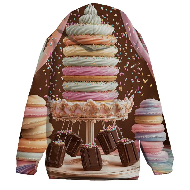 Cupcake Carousel In A Dreamy Candy Bazaar zip-up hoodies