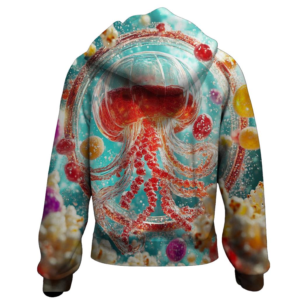 Neon Soda Fizz Jellyfish Parade lightweight hoodies