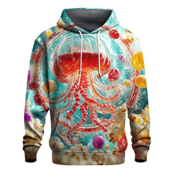 Neon Soda Fizz Jellyfish Parade embroidered hoodies