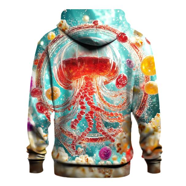 Neon Soda Fizz Jellyfish Parade embroidered hoodies