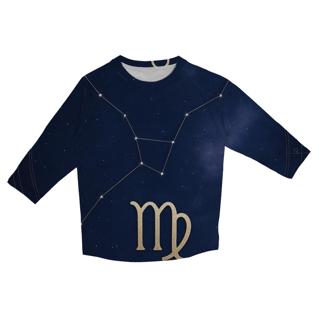 Virgo Mercury Garden Star Chart printed three quarter sleeve shirts