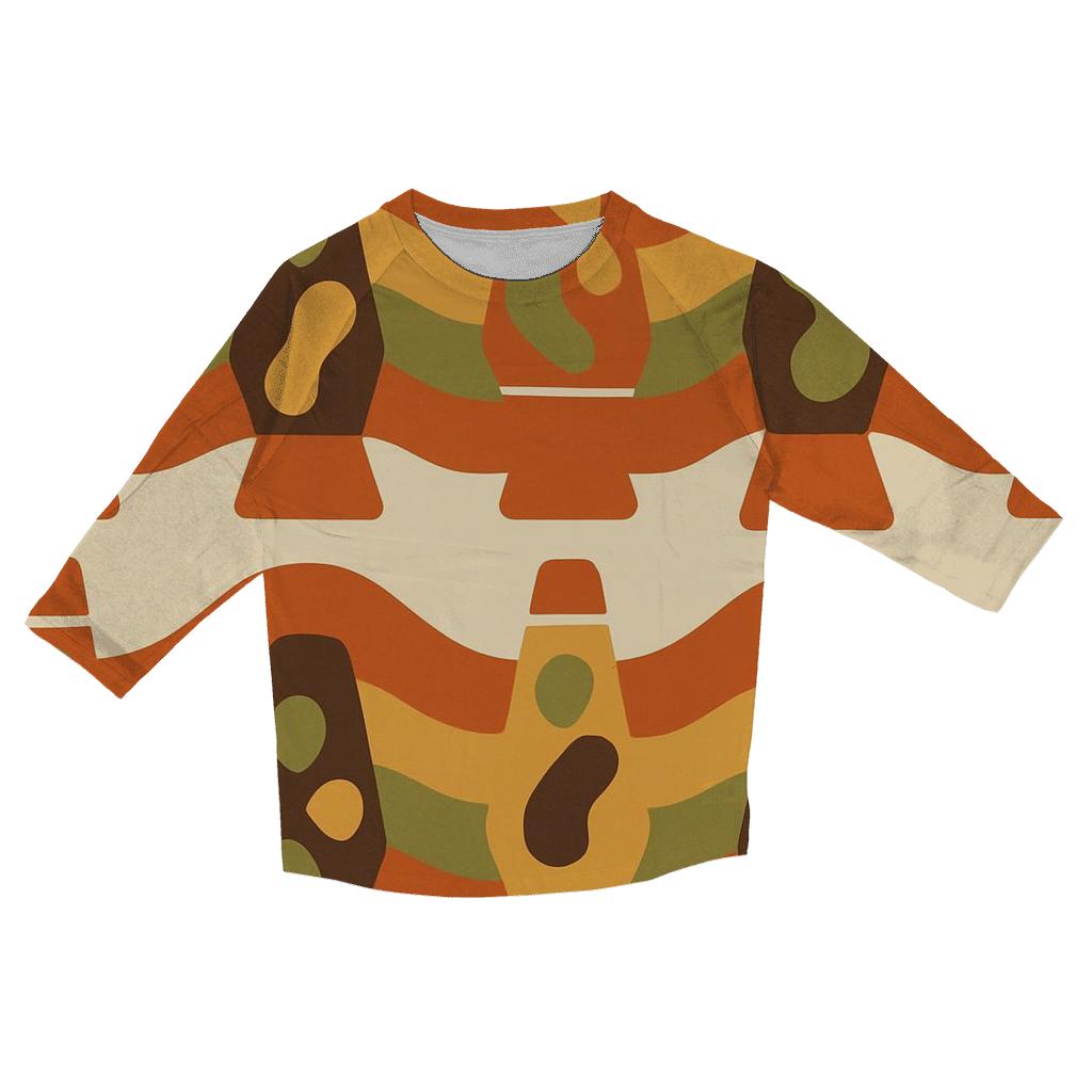 Groovy Lava Lamp Silhouette Waves trendy 3/4 sleeve tops