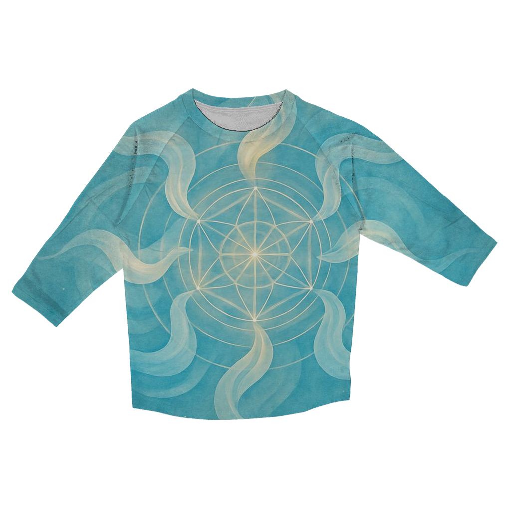 Luminous Breath Mandala fashion 3/4 sleeve shirts
