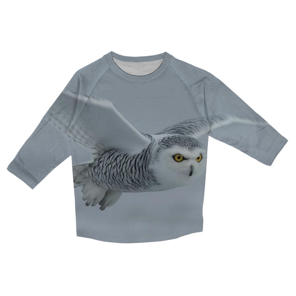 Fogline Forager Snowy Owl printed three quarter sleeve shirts