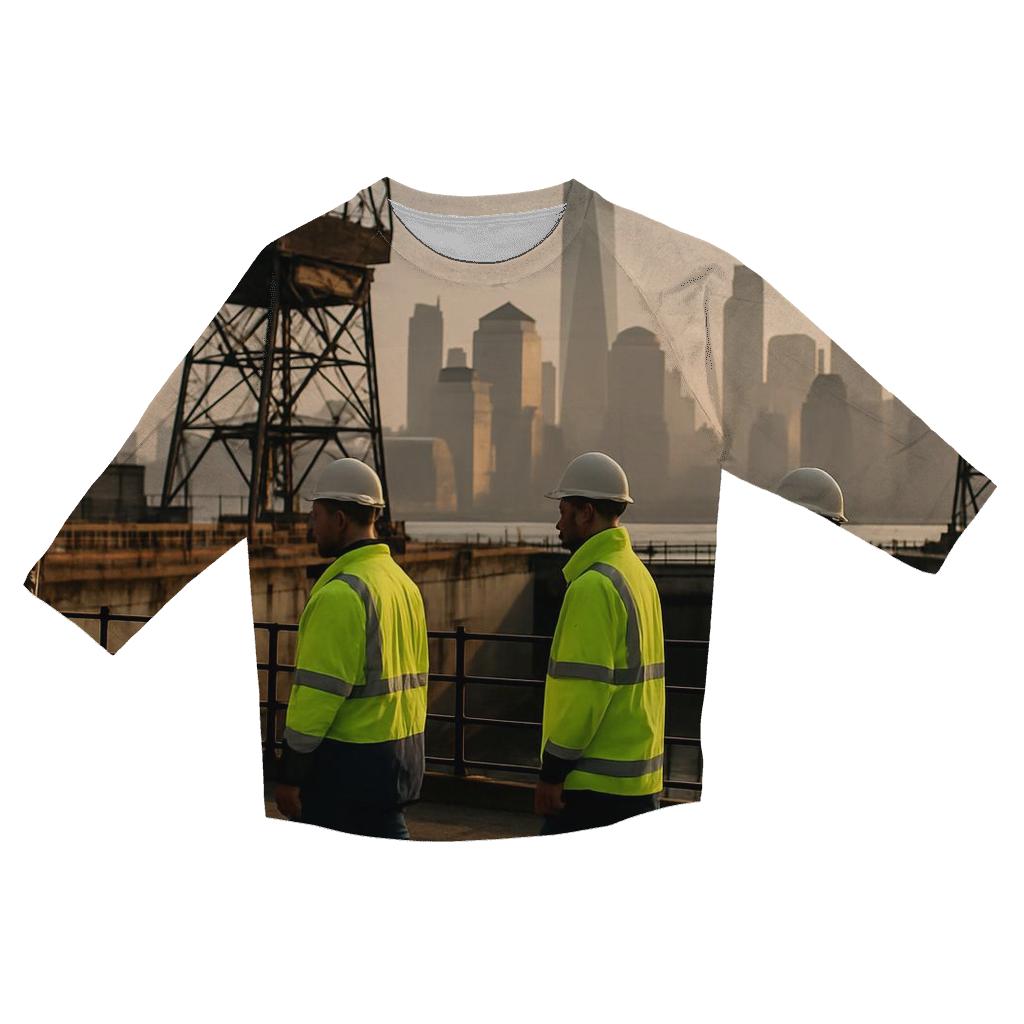Brooklyn Navy Yard Shift Change With Lower Manhattan Beyond custom 3/4 sleeve shirts