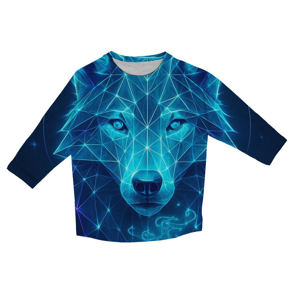 Aurora Lattice Wolf Sentinel trendy 3/4 sleeve tops