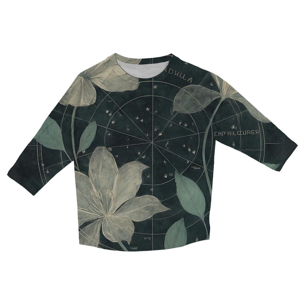 Midnight Botanical Star Chart Collage fashion 3/4 sleeve shirts