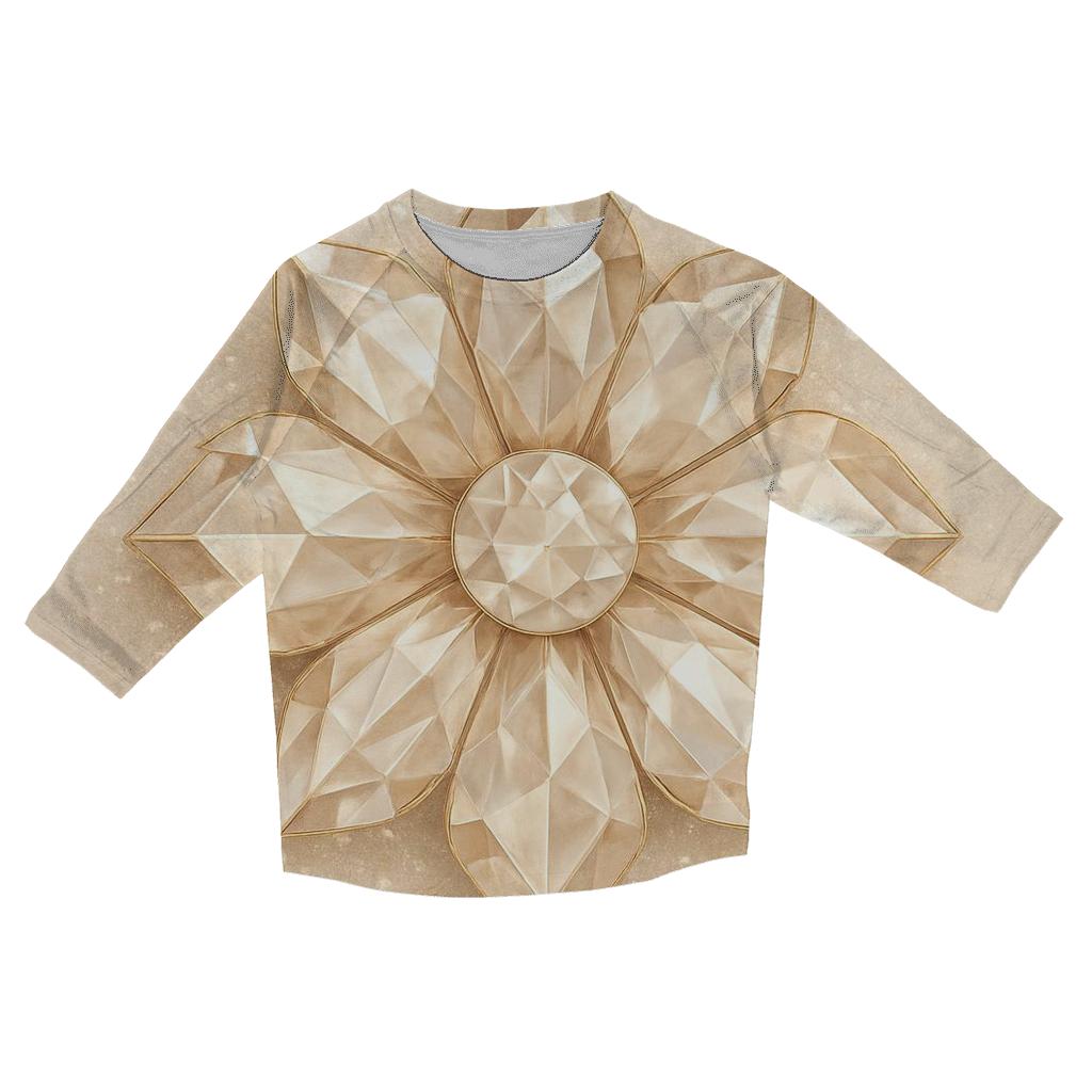 Champagne Facet Blossom trendy 3/4 sleeve tops